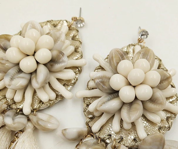 Handmade Sea Shell Statement Drop | Earrings