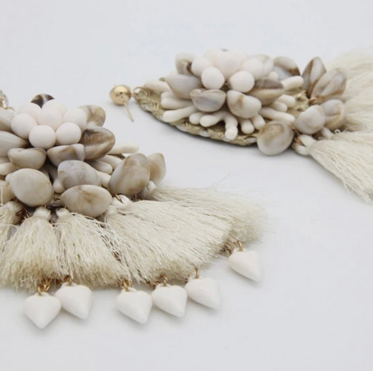 Handmade Sea Shell Statement Drop | Earrings