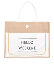 Hello Weekend White Tote | Bag